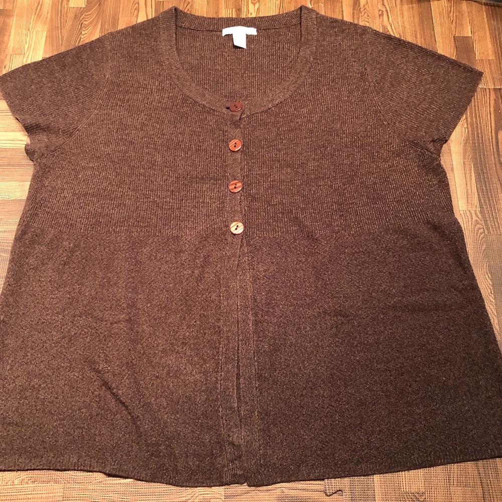 Dress Barn Brown Sweater Short Sleeves 18/20
